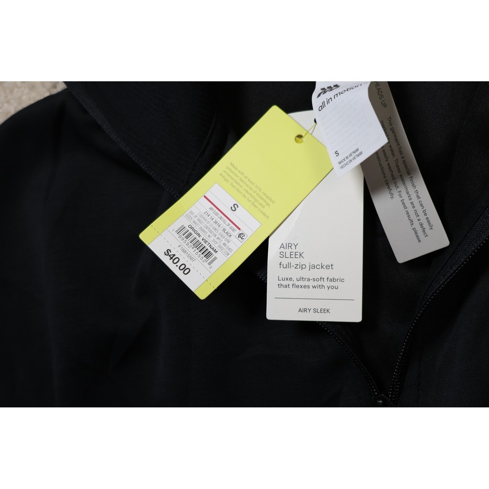 All in Motion Airy Sleek Full Zip Jacket Black Relaxed Fit Mock Neck Small NWT - Picture 5 of 6